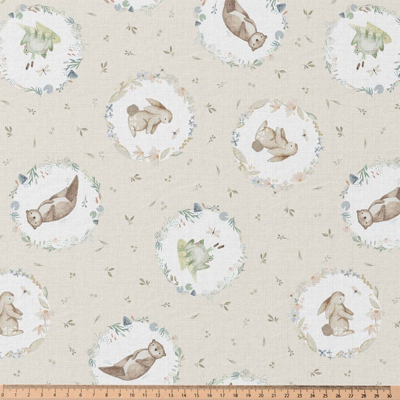 Printed Cotton AELIA Linen / Green